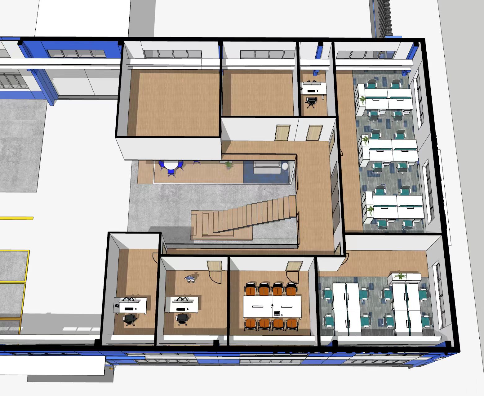 鋼結(jié)構(gòu)夾層辦公室裝修效果圖